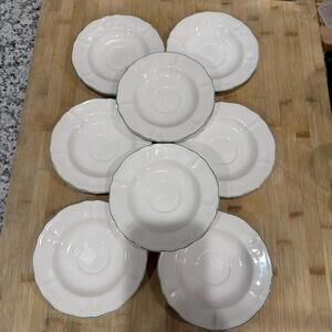 Vintage Set of  Christmas 6” saucers "Tis The Season"  TableMates*